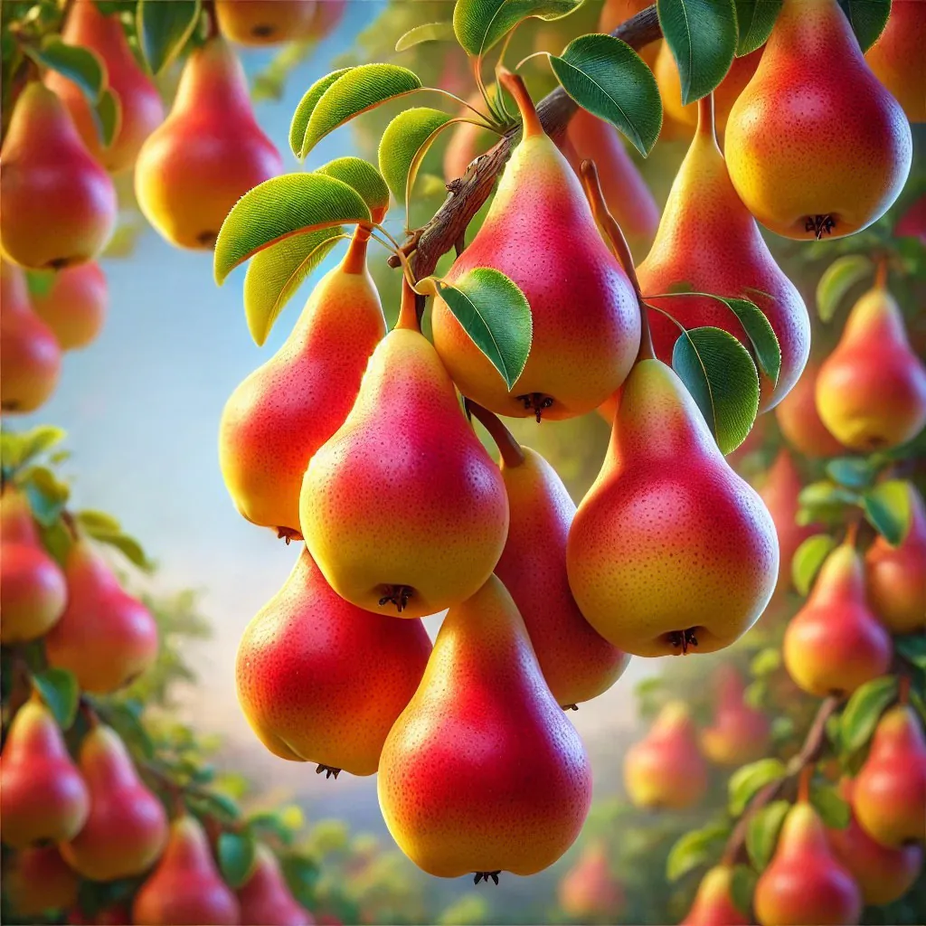 Ripe Red-blushed Pears, Ukraine