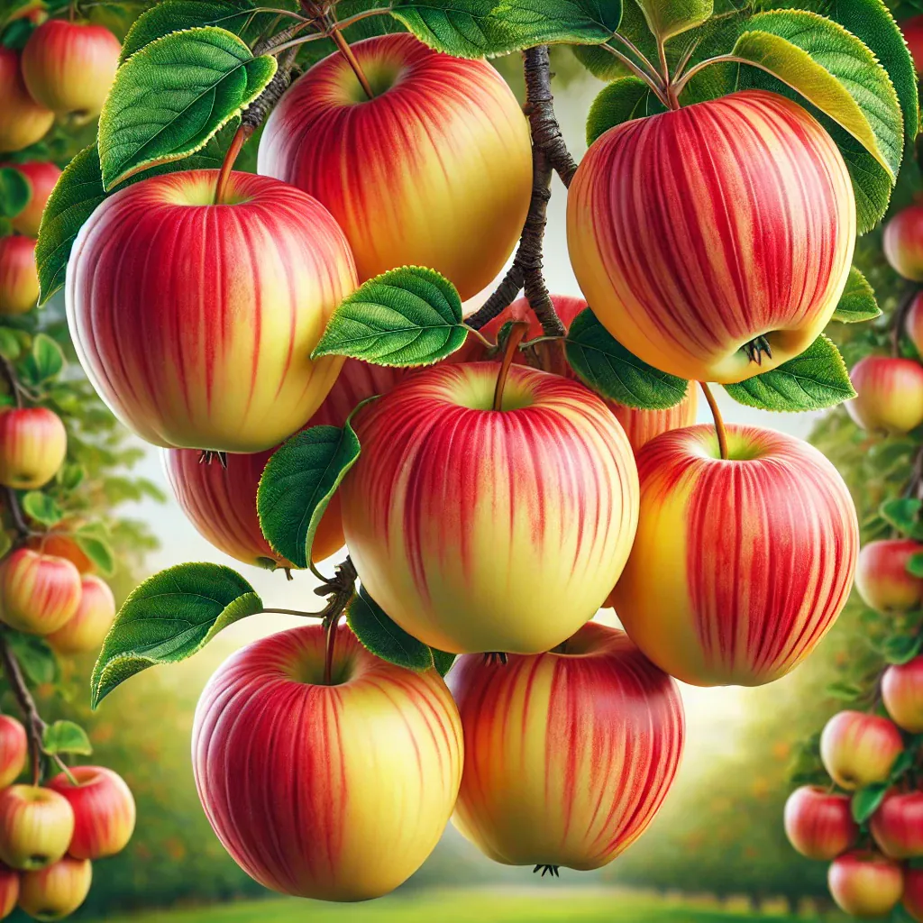 Red and Yellow Striped Apple, Japan