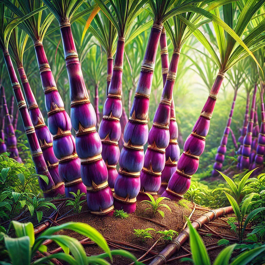 Ripe Purple Sugarcane Stalks, Saudi Arabia