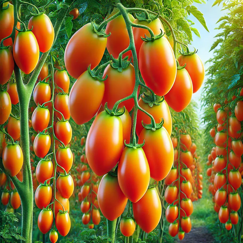 Ripe Pear-shaped Orange Tomato, Bolivia