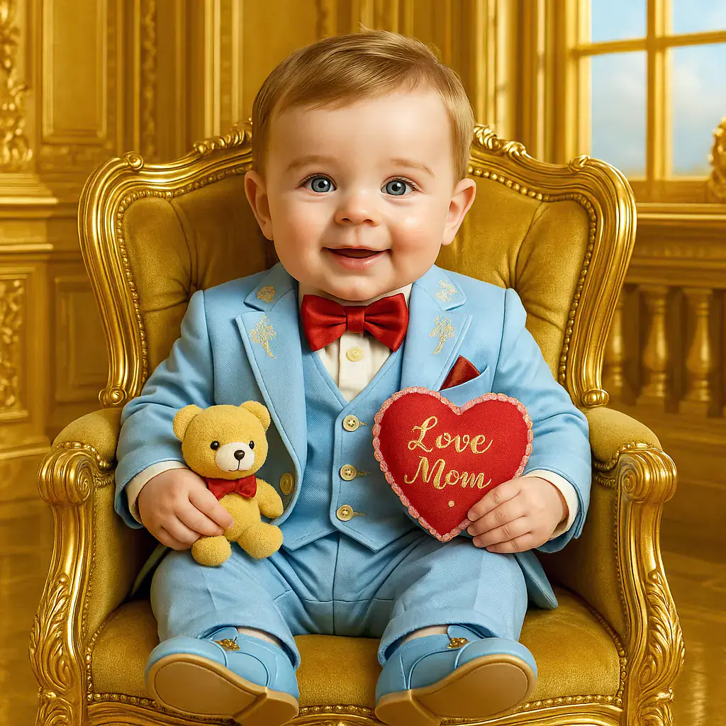 Golden Boy in a Blue Suit