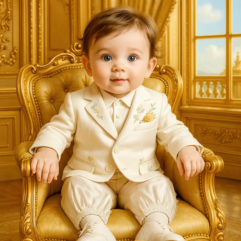 Crowned Infant in Silk