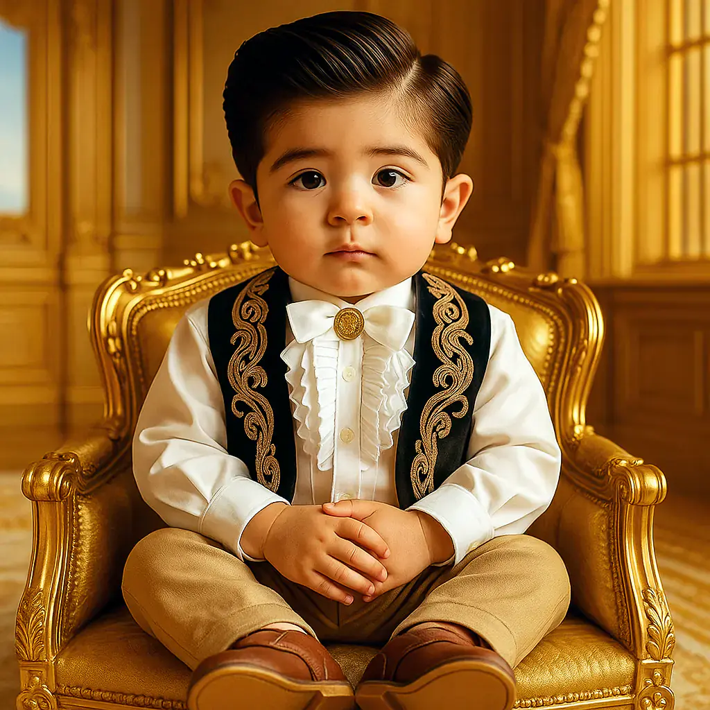 Young Formal Portrait in Gilded Armchair