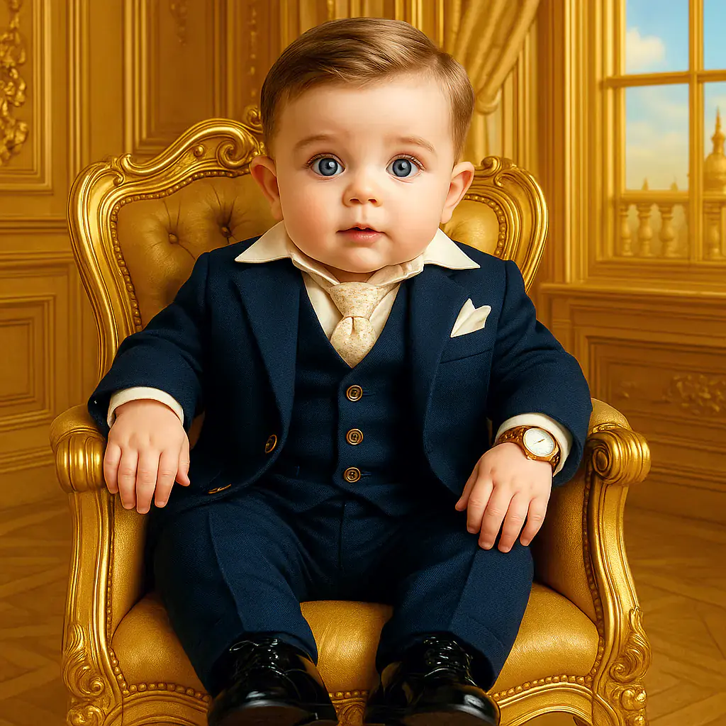 Dapper Little Lord in Royal Attire