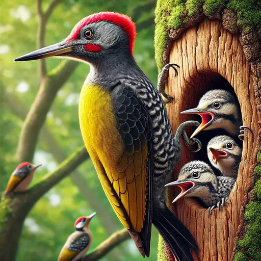 Golden-olive woodpecker