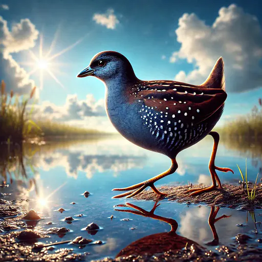 Dot-winged Crake walking