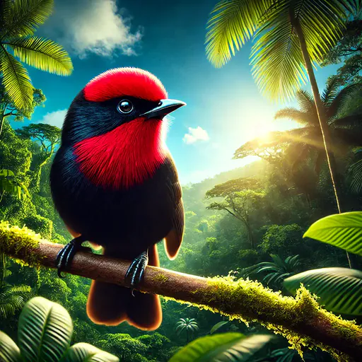 Crimson-hooded Manakin