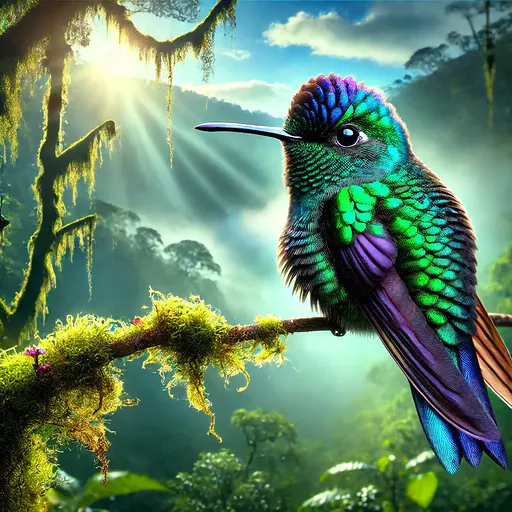 Colorful Puffleg hummingbird