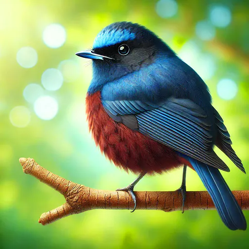 Deep Blue Rufous Bird