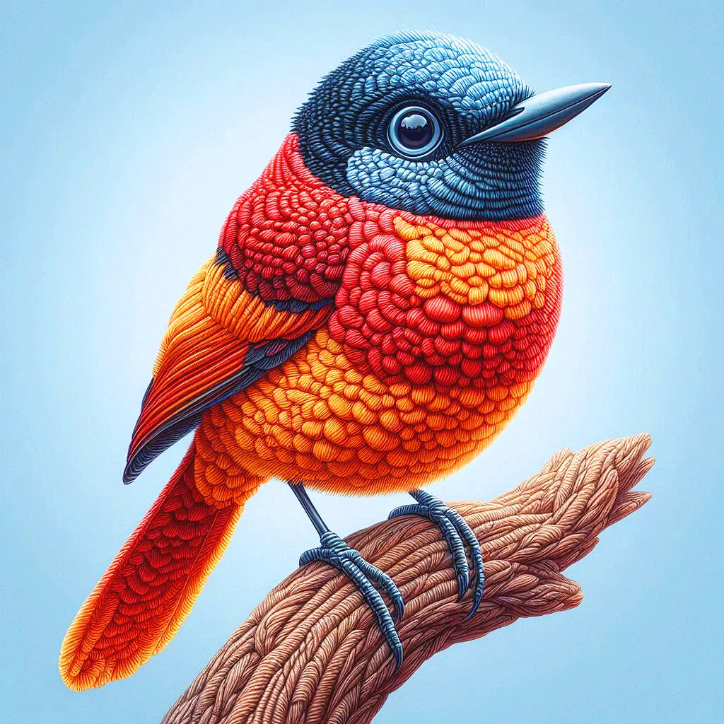 Red and Orange-bellied Paradise Flycatcher