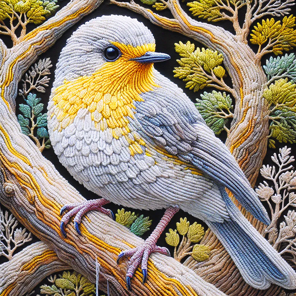 Leucistic Pale Yellow Robin