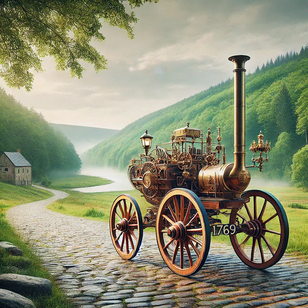 1769 Nicolas-Joseph Cugnot steam-powered road vehicle