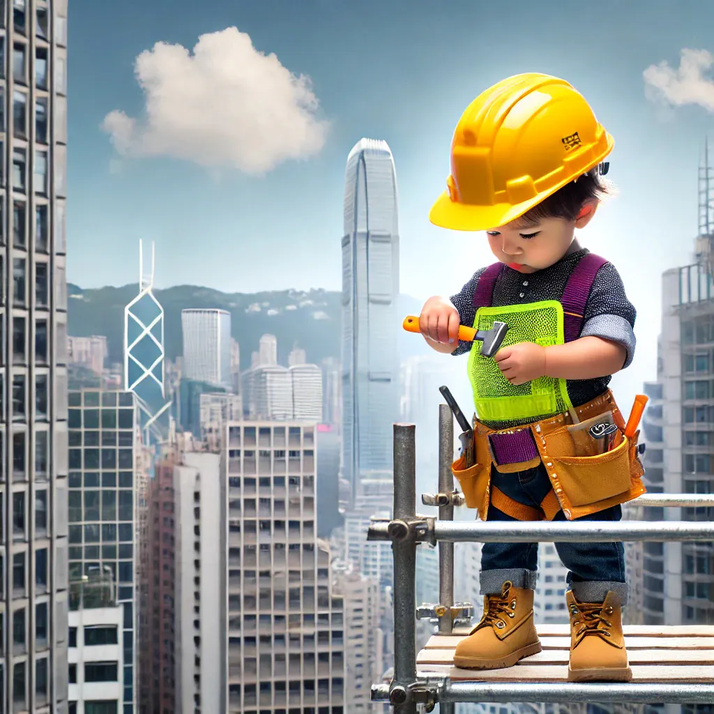 Hong Kong, High Building Construction Worker