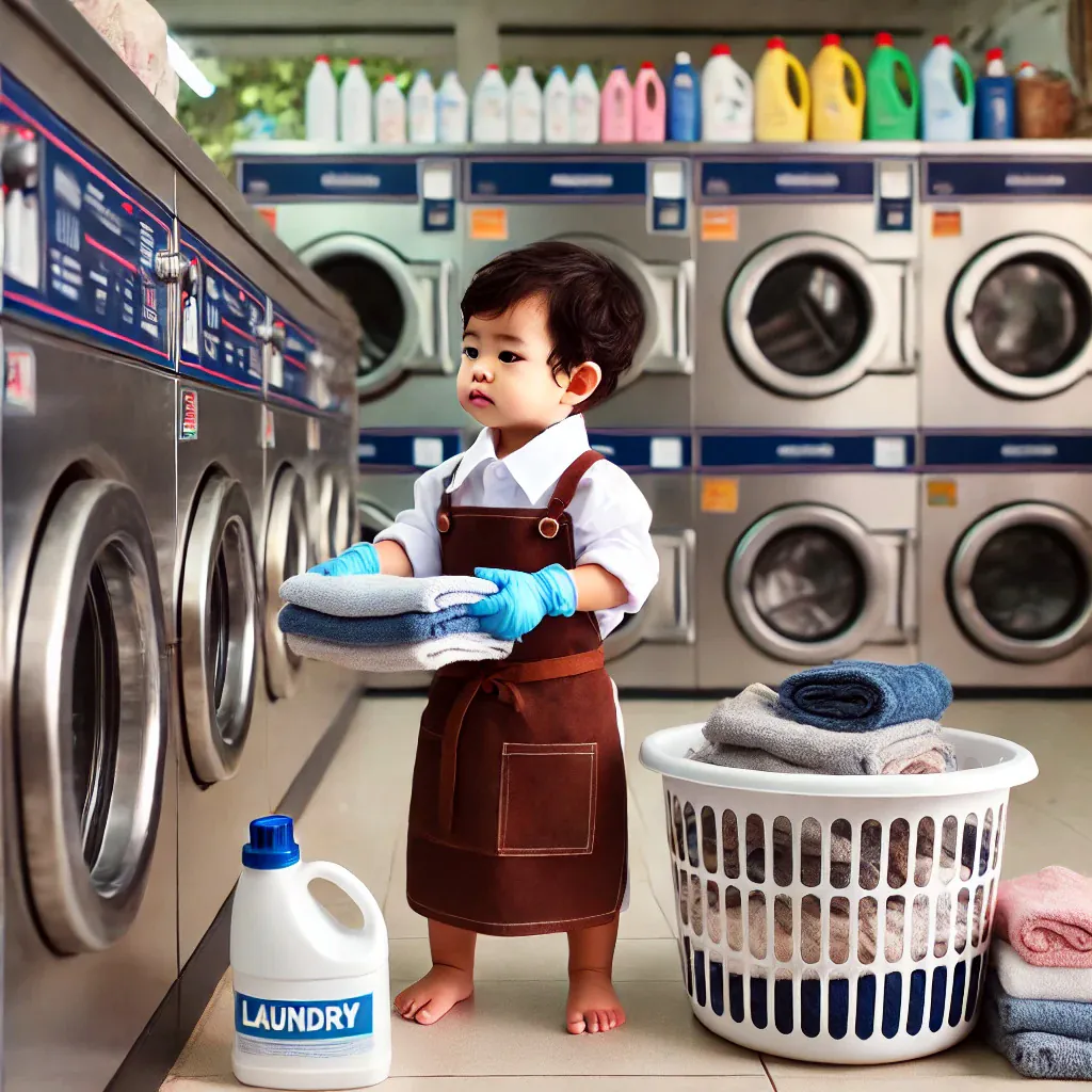 Laos, Laundry Worker