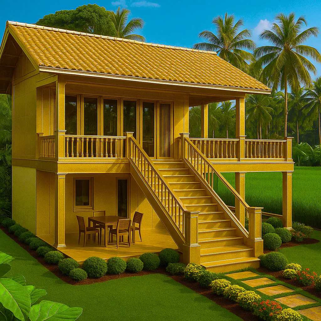 Golden House in Tropical Paradise