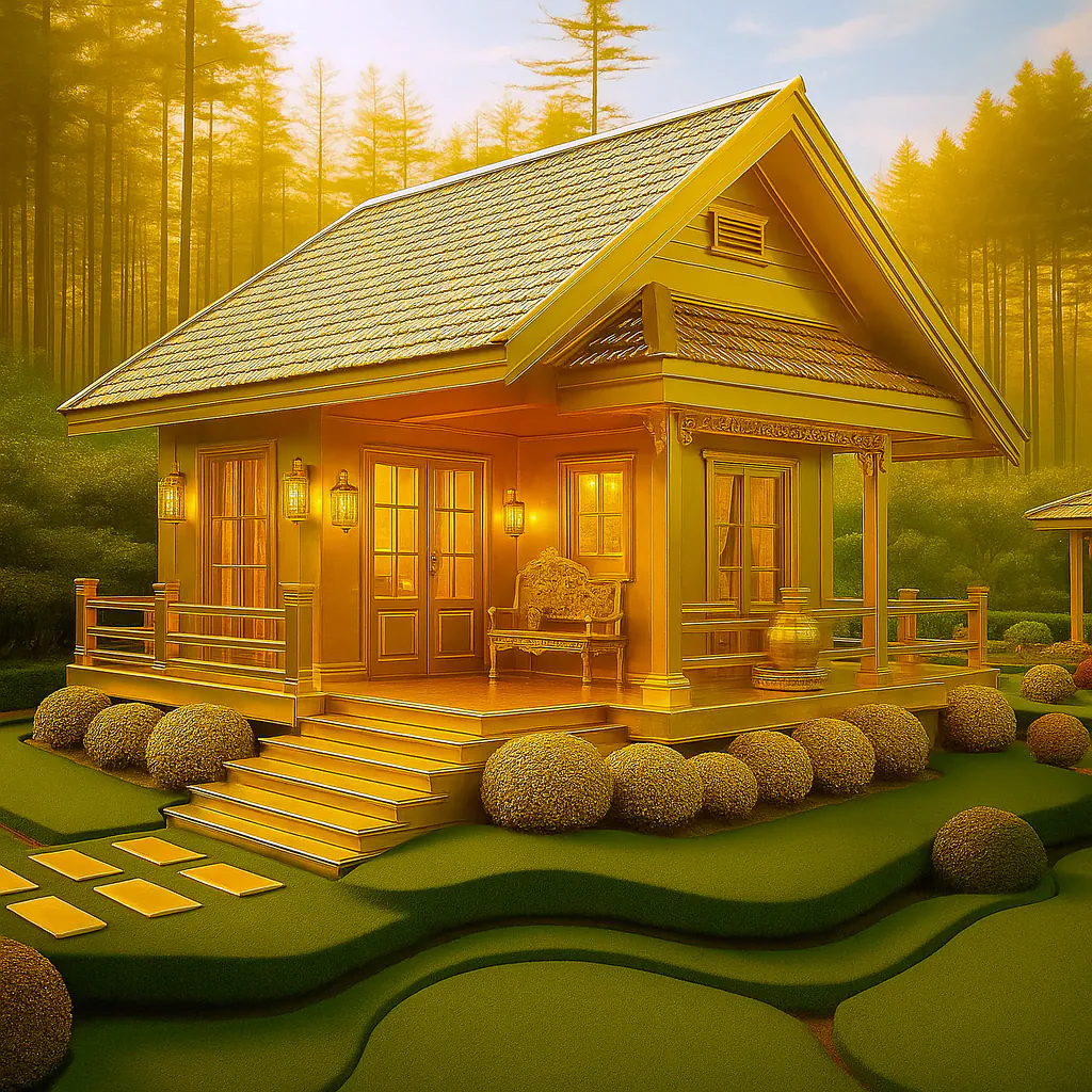Golden Cottage in the Forest