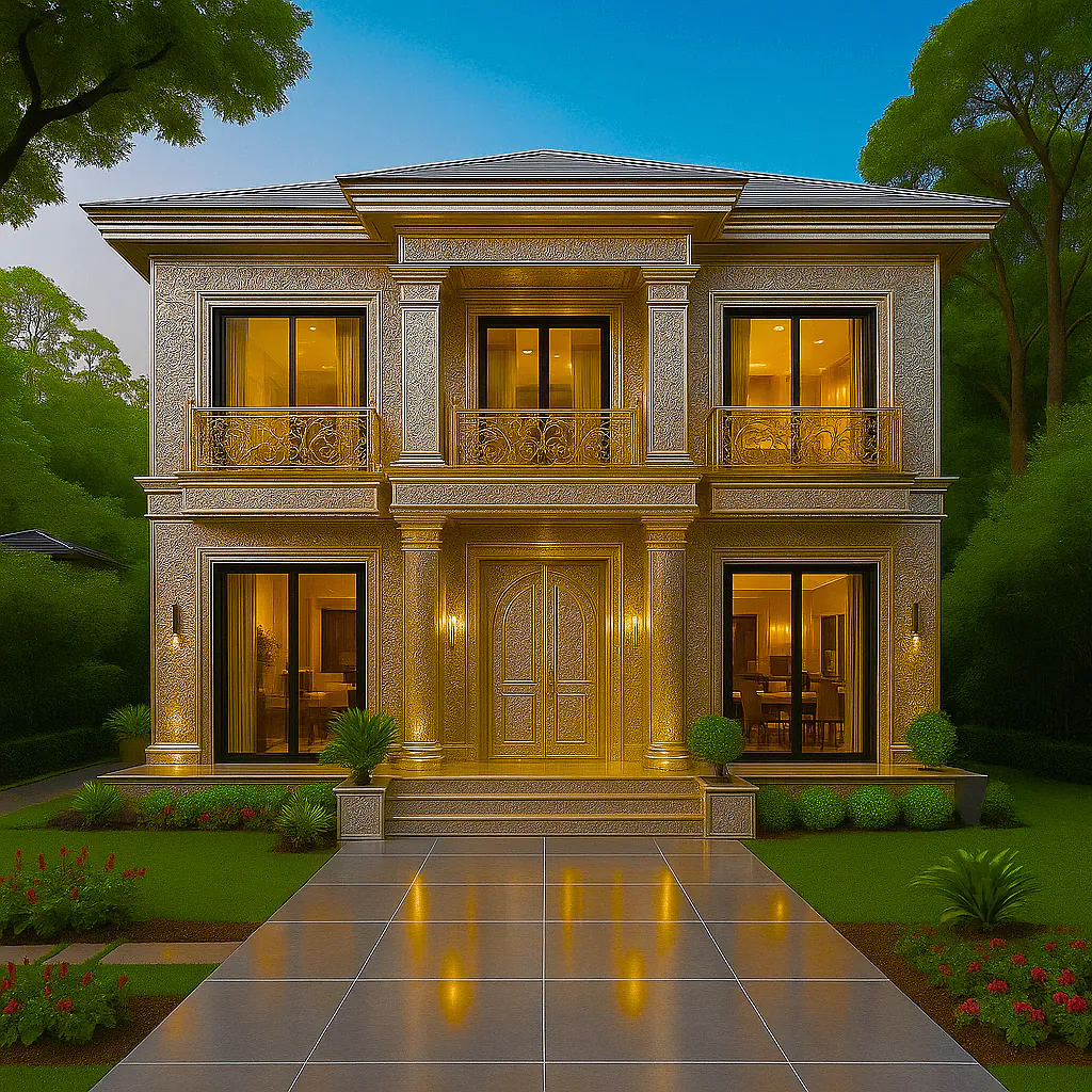 Golden Grand Manor at Twilight