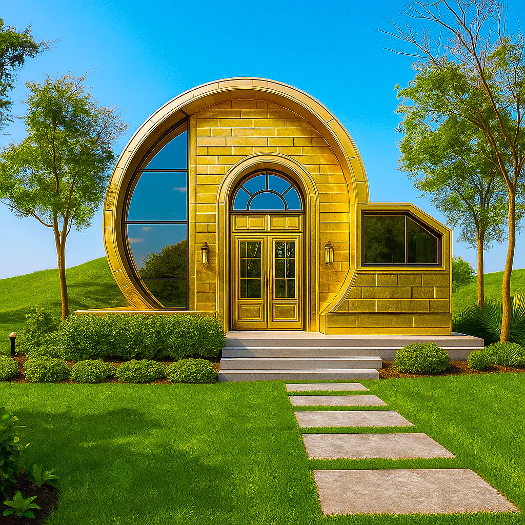 Golden Dome House in Fantasy Land