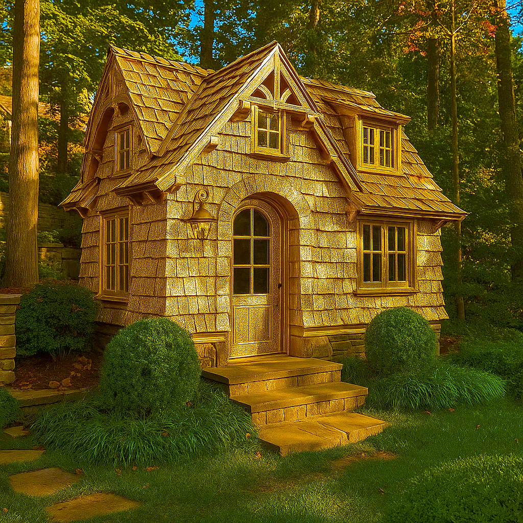Golden House in Forest