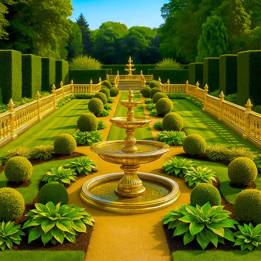 Golden Fountains in a Perfect Garden