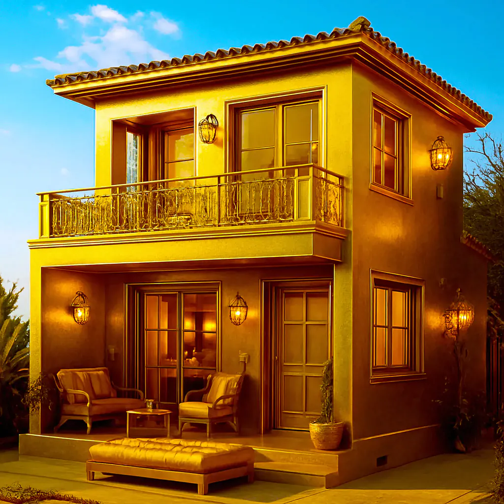 Golden House at Sunset