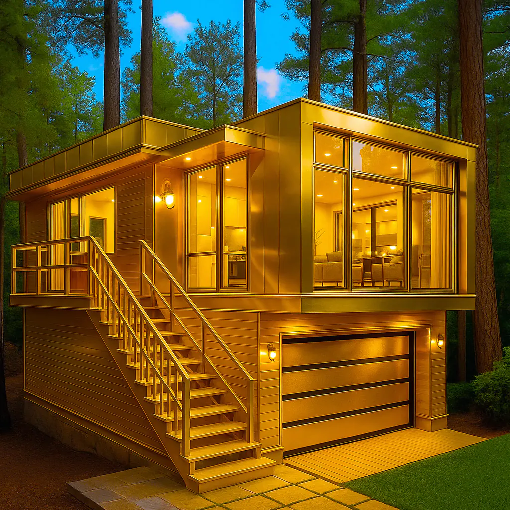 Golden House at Night