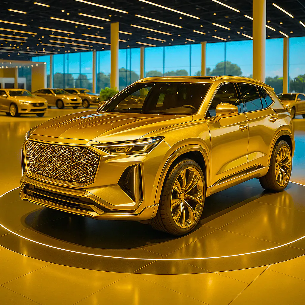 Golden Phantom SUV in Premium Showroom