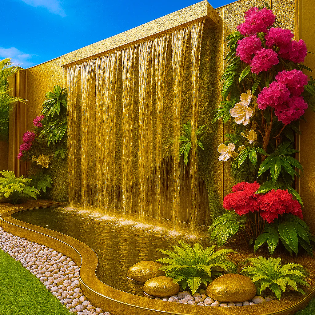 Golden Garden Waterfall Paradise