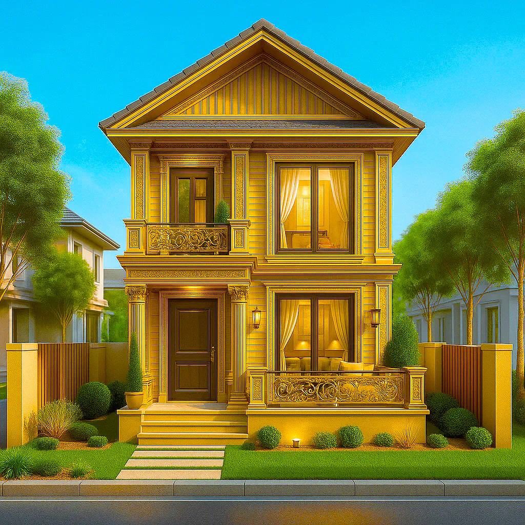 Golden Suburban Home